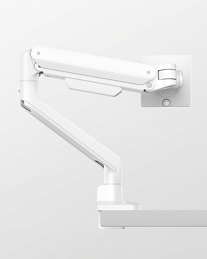 monTEK Deluxe Monitor Arm for 17 to 40 Inch Curved Screens with Cable Management Aluminum Fully Adjustable Single Monitor Arm with Clamp/Grommet, Quick Release Plate,75x75/100x100 VESA
