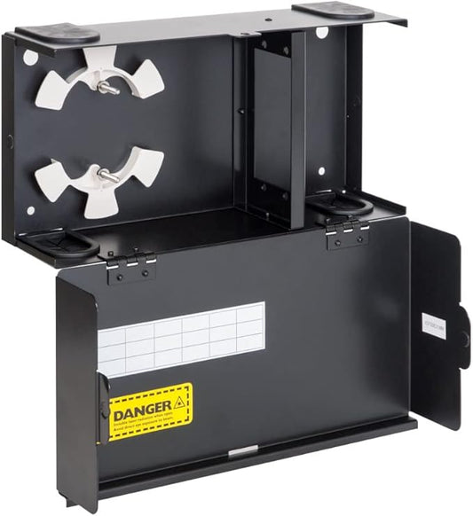 ICC Fiber Optic Wall Mount Enclosure – 2 Slots for LGX Compatible Adapter Panels or Cassettes (Sold Separately), Fiber Enclosure Supports up to 48 Fibers, Secure Fiber Management Solution, ICFODE21WM