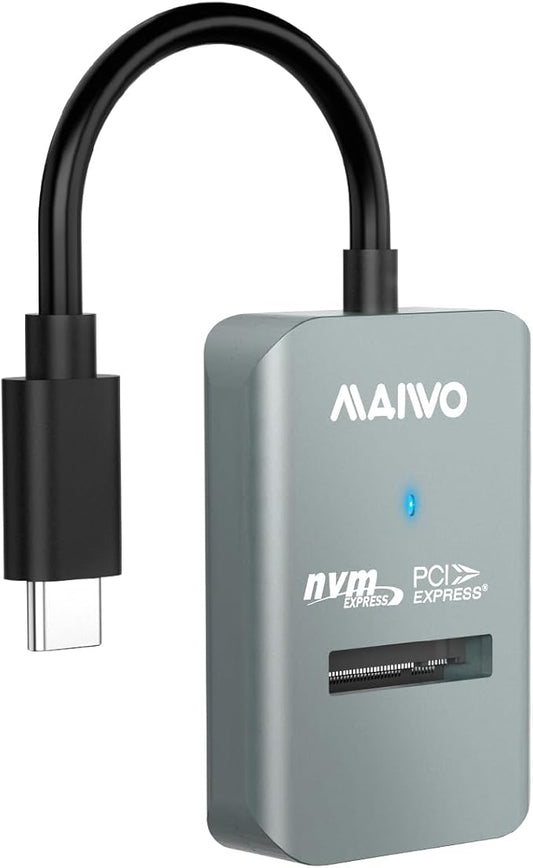 MAIWO M.2 NVMe to USB Adapter, USB C M.2 NVMe SSD Reader, USB3.2 GEN2x1 10Gbps with UASP Trim, 8TB Capacity, Tool Free Lay-Flat PCIe NVMe Dock Enclosure