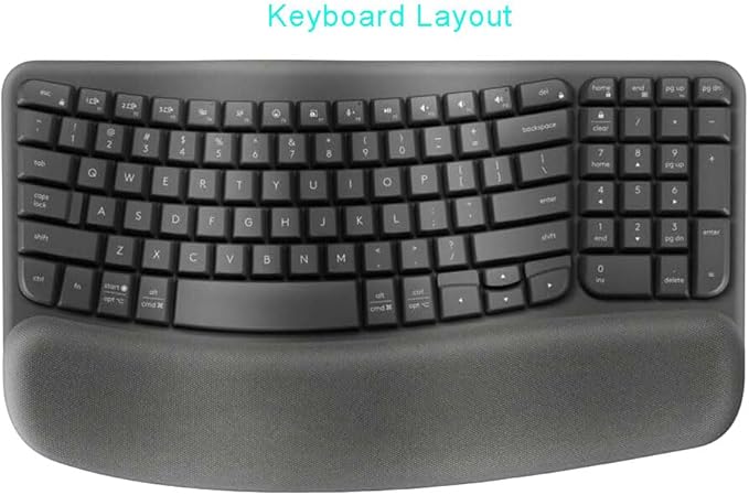 Ultra Thin Desktop PC Silicone Keyboard Cover Skin Protector Compatible with Logitech Wave Keys MK670 Wireless Keyboard, 2023 Logitech Wave Keys Wireless Keyboard Skin (Black)