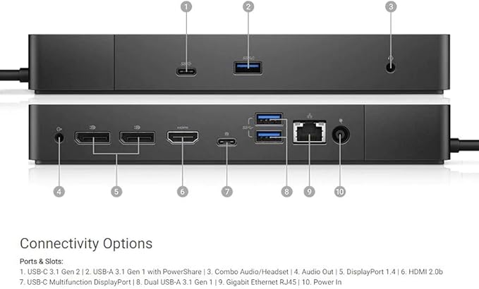 Dell WD19 180W Docking Station (130W Power Delivery) USB-C, HDMI, Dual DisplayPort, Black (KXFHC 0KXFHC 210-ARIQ)