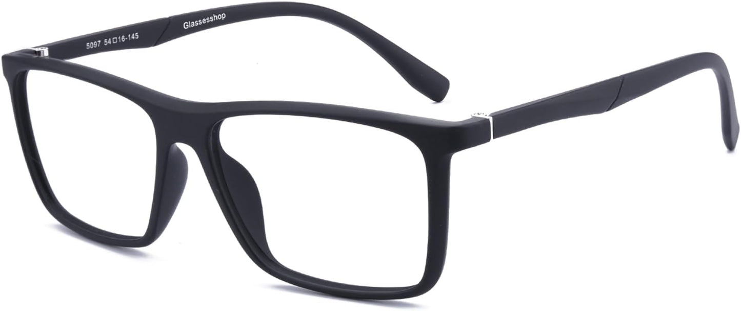GUDVUE Blue Light Glasses for Men Rectangle Computer Glasses Gaming Eyeglasses, Black