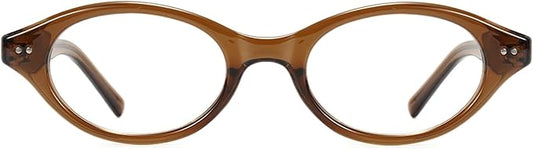 TIJN Lyssa Blue Light Glasses for Women Men,Retro 90s Oval Cat Eye Frame Eyeglasses,Lightweight TR90 Computer Gaming Eyewear