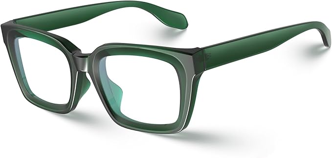 VISOONE Chunky Square Blue Light Blocking Glasses with Anti Computer Glare for Working Women Men MONTANA