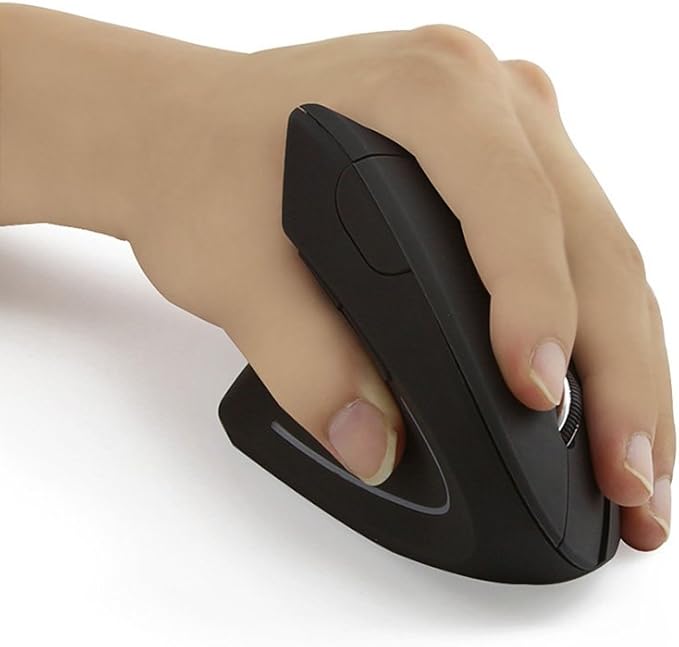 Wireless Mouse Ergonomic Vertical Left-Handed Mouse Ergo LED Light High Precision Optical Cordless Lightweight Left Hand Mice Women Men Gift for PC Computer Laptop Mac Office,1600 DPI,Side Buttons