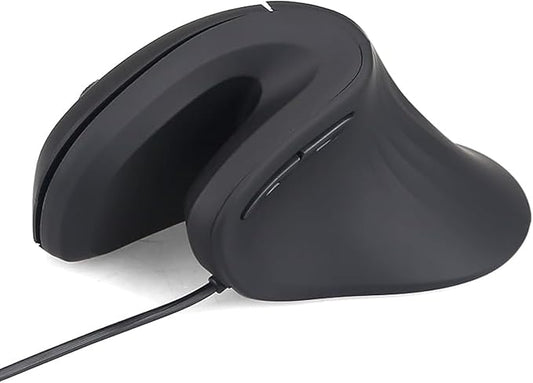 HXMJ- Ergonomic Vertical Mouse Wired,USB Corded Optical Mice,Silent Click,Right Handed-Black