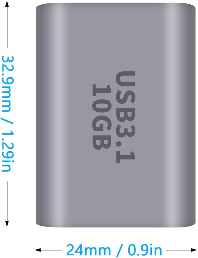 Poyiccot USB C to A Adapter 10Gbps, USB C Female to USB A Female Adapter 3.1 Gen2, Double-Side Transmission Type C to Type A Converter Compatible with iPhone, MacBook Pro, Galaxy, 1-Pack
