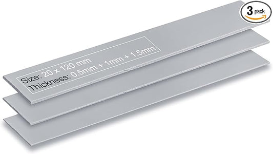 Aairhut 3 Pack 13 W/m.K Thermal Pads M.2, 70 x 20 mm x [0.5 mm + 1 mm + 1.5 mm] Highly Efficient Thermal Conductivity Silicone Cooling Pads for Laptop Heatsink CPU GPU SSD IC LED Cooler