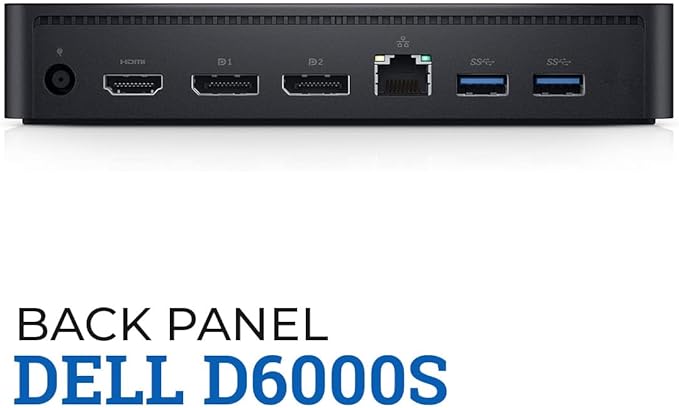 Crossery Dell D6000s Docking Station Bundle - Includes Universal Dell Dock Station, HDMI Cable, 130W Power Adapter & Microfiber Cloth, Compatible with USB-C, 4k Dual Monitor Support (Renewed)