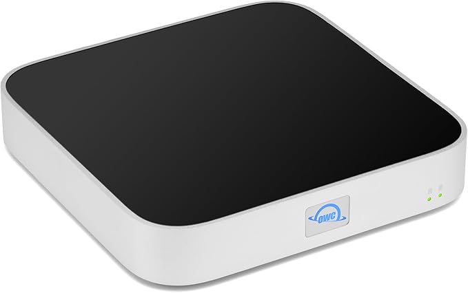 OWC 2TB (2.0TB HDD 7200 RPM Drive) miniStack STX, Upgradeable,Stackable Expansion Solution and Thunderbolt Hub/Mini Dock for Mac Studio, Mac mini and Other Devices. Silver