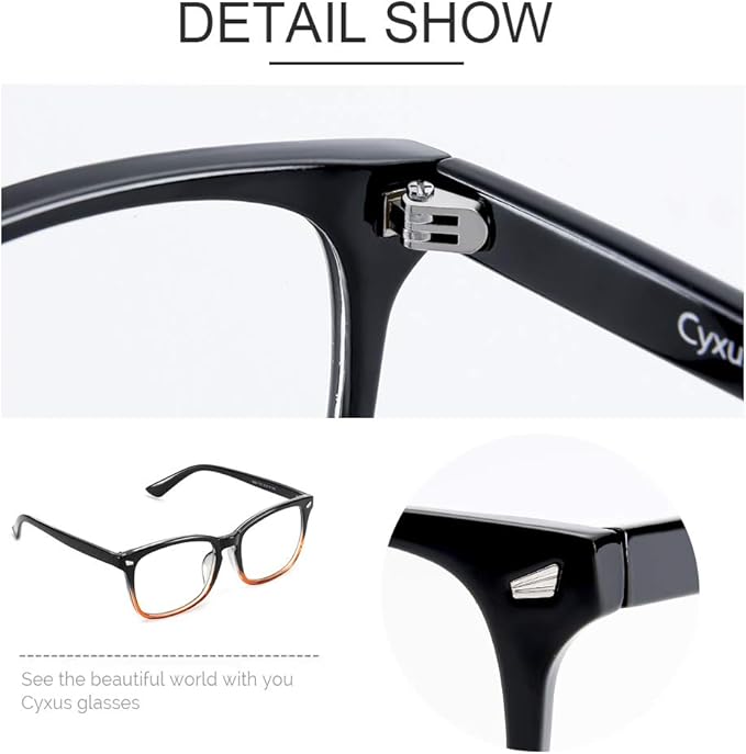Cyxus Blue Light Glasses Men Women Reduce Eye Strain UV Blocking for Office Work Computer Screen 8082