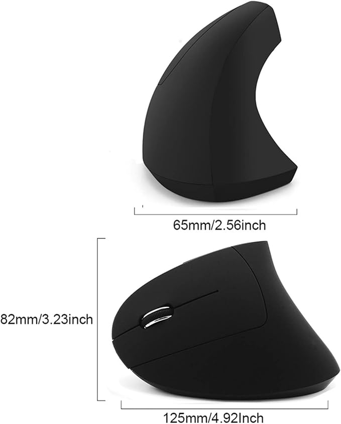 Left-Handed Mouse, Rechargeable 2.4G Wireless Ergonomic Vertical Mice with USB Receiver, 6 Buttons Optical Vertical Cordless Mice for Laptop Computer PC Desktop Computer Notebook,for Lefty Hands