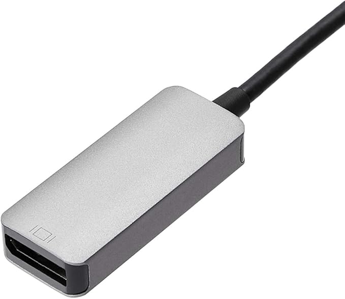 Amazon Basics Aluminum Uni-Directional USB-C (Source) to DisplayPort (Display) Adapter (4K@60Hz), Thunderbolt 3 Compatible, Grey