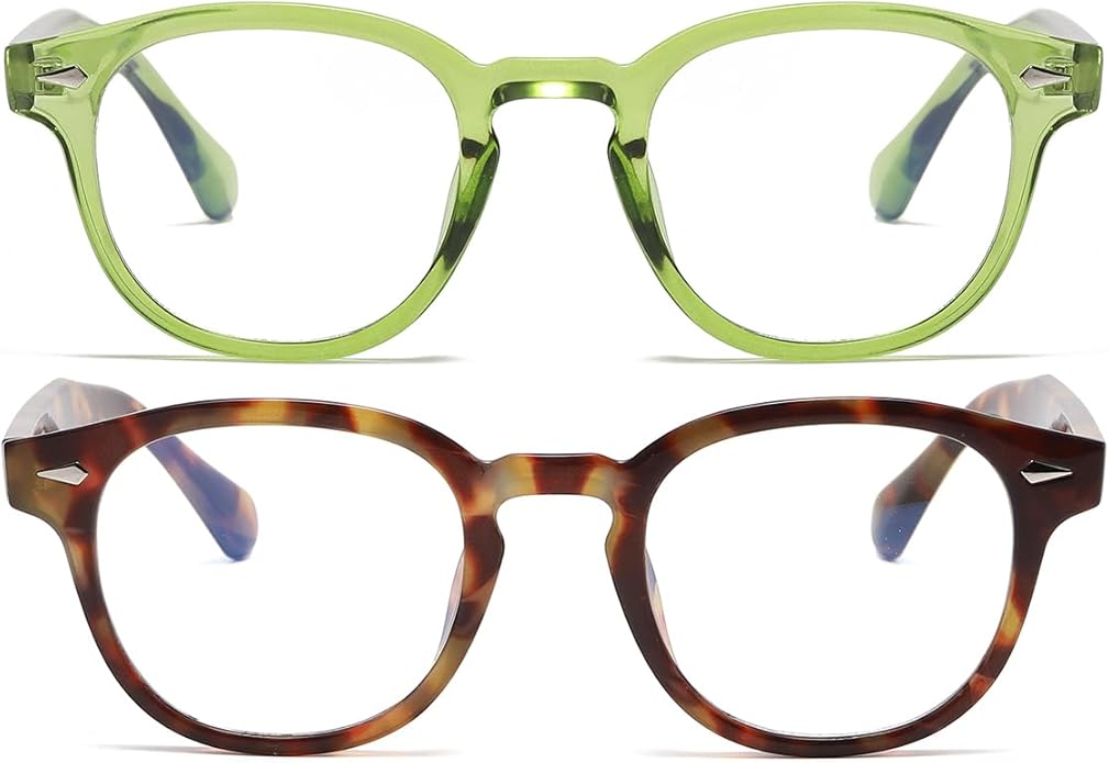 NIDOVIX Retro Round Blue Light Blocking Glasses for Men Women, Vintage Frame Non-prescription Computer Reading Eyeglasses