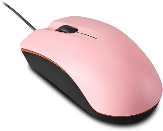 Guiheng Wired mini Mouse, USB Wired Computer Mice for Right or Left Hand, Ergonomic Computer Mouse with Durable Clicks for PC, Computer, Laptop, Desktop, Chromebook, Notebook, Mac (Pink)