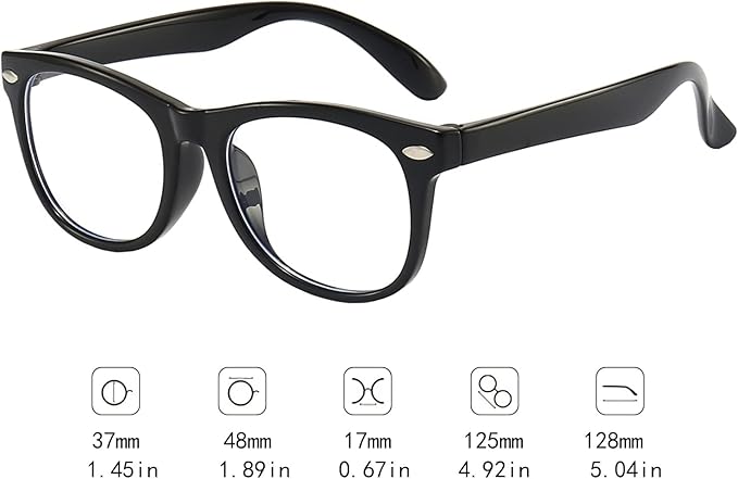 2 Pack kids Blue Light Blocking Glasses For Girls And Boys Computer Blue Light Blocking Glasses For Age 3-11 (Black + Light gray)