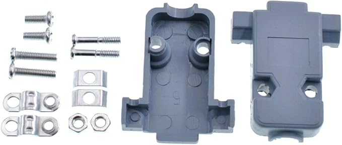 Oiyagai 10-Pack DB9 Female Connector with Hood, 9 Pin D-Sub Solder Type Adapter, RS232 Serial Port DB9 Female Plug with Plastic Shell for DIY Cable Assembly