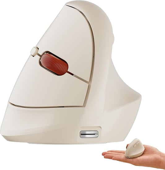 DAREU Ergonomic Vertical Wireless Mouse for Small Hands,2.4GHz / BT Optical Vertical Mice with Ergo Design for Comfort and Reduced Wrist Strain,3 Multi-Device Connectivity for Computer/PC/Laptop