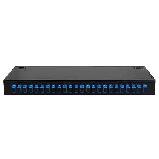 SC-UPC 24 Simplex 24 Port Rack Mount Enclosure Box with Splice Tray Singlemode SC-UPC Kit (Includes 1.2 Meter Pigtail and 24PC Coupler)
