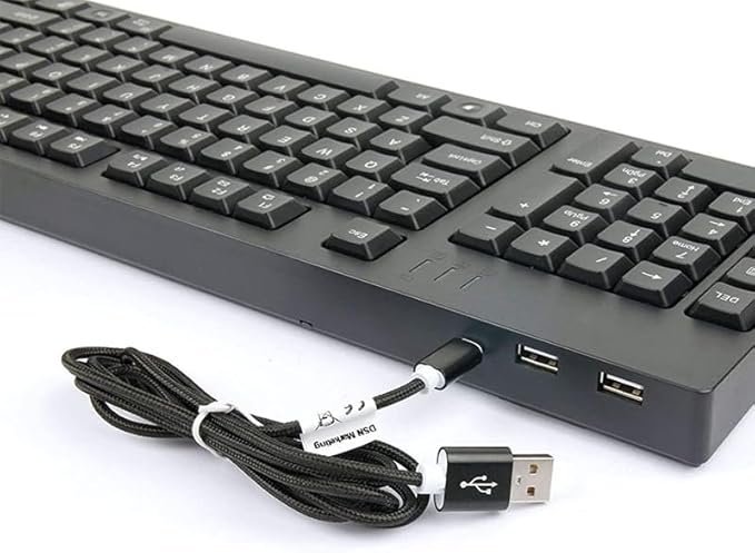 MCSaite Left-Handed Keyboard, Wired Ultra-Thin Keyboard USB Port with 2 Hubs Portable Scissors Foot Structure Fit with Professional or Industrial Use for Computer Laptop Mac Notebook