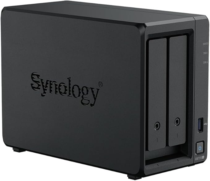 Synology DS725+ 2-Bay Diskstation NAS (Ryzen R1600, 4GB Ram, 1x 2.5GbE, 1x 1GbE, 2X M.2 NVMe) 8TB Bundle with 2X 4TB WD Red Plus
