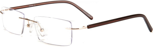 FONHCOO Blue Light Blocking Glasses Anti Blue Ray Unisex Lightweight Rimless Frameless Rectangle Computer Gaming Glasses