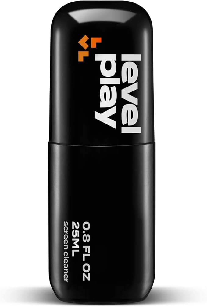 Levelplay Screen Cleaner Kit – Fingerprint-Resistant Touchscreen, Monitor & Lens Cleaner, Alcohol- and Ammonia-Free, Washable Microfiber Wipe (Small), 25 mL (0.85 fl oz) Spray Bottle
