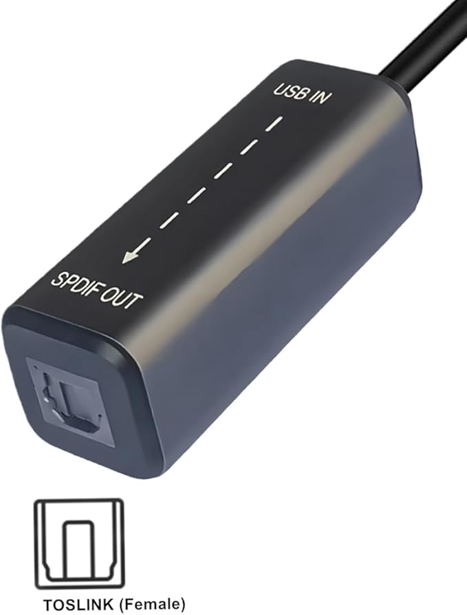 USB C to TosLink SPDIF Adapter Cable, Type C Male to TosLink PCM Female Digital Optical Audio Adaptor Cord for Laptop Computer PC PS5/PS4,Echo Wall, Amplifier, DAC (NOT for TV) (USB C)