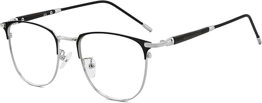 GUDVUE Blue Light Glasses, Computer/Gaming/TV/Phones Glasses for Women/men, Anti Glare/UV400/Eye Strain, Shiny Gunmetal