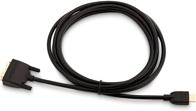 Amazon Basics HDMI to DVI Adapter Cable, Bi-Directional 1080P, Gold-Plated Connectors, 10 ft/3 m, Black