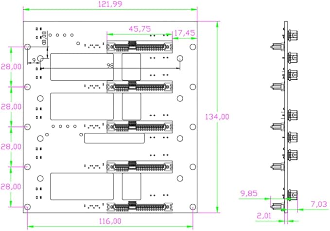 JMT NAS Chassis Adapter SATA 2.5/3.5 inch Hard Drive Backplane 6G High Speed Storage Server Backplane with SATA7P Interface (NAS-S 5Bay)