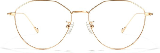 Cyxus Blue Light Glasses for Men and Women, Round Metal Frame Computer Eyeglasses for Office, Gaming, Reading 8090