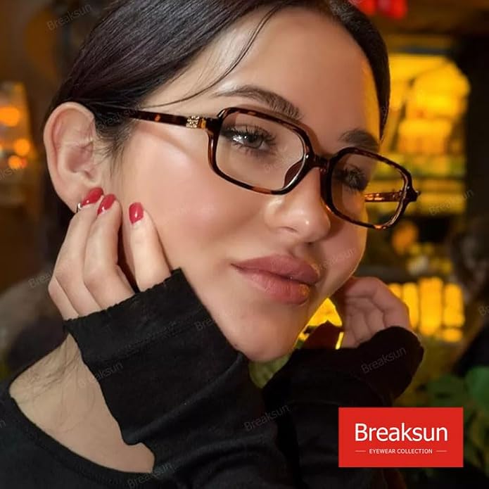 Retro Rectangle Glasses for Women Men Small Square Blue Light Blocking Glasses Vintage Eyeglasses