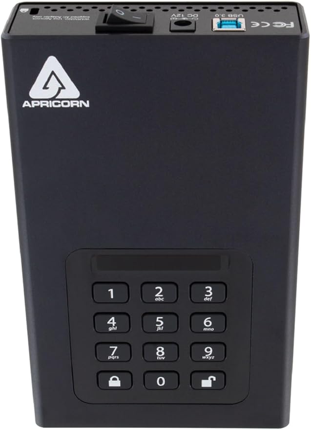 Apricorn 2TB Aegis Padlock DT 256-Bit Encrypted USB 3.0 Hard Drive (ADT-3PL256-2000)