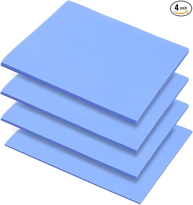 UCEC 4 Pack Thermal Pad 100x100mm (0.5mm 1.0mm 1.5mm 2.0mm) Blue Silicone Thermal Pads 6W/mK – High Conductivity Gpu & CPU Pad for Laptop Heatsink SSD IC Cooler