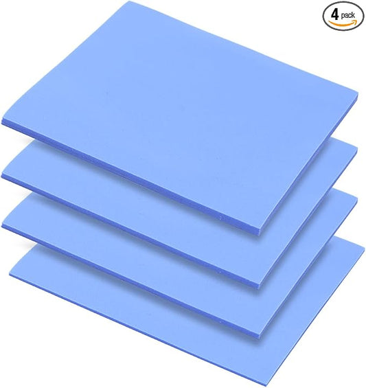 UCEC 4 Pack Thermal Pad 100x100mm (0.5mm 1.0mm 1.5mm 2.0mm) Blue Silicone Thermal Pads 6W/mK – High Conductivity Gpu & CPU Pad for Laptop Heatsink SSD IC Cooler