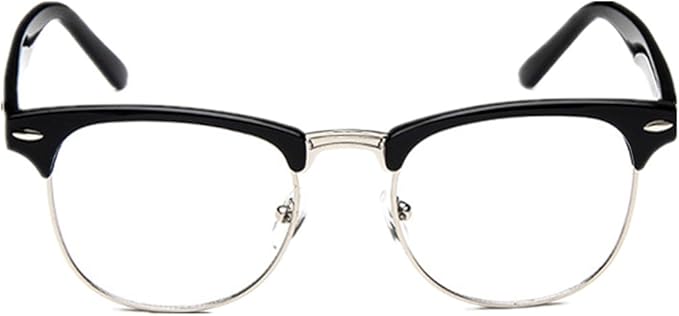 Shiratori New Vintage Fashion Half Frame Semi-Rimless Clear Lens Glasses