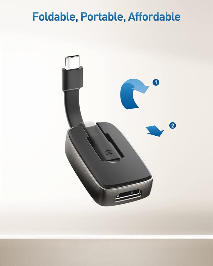 Cable Matters USB C to HDMI 2.1 Adapter, Supports 4K@240Hz 8K@60Hz & HDR, Thunderbolt 4 Compatible for MacBook, iPad Pro, iPhone 16/15, 4K@60Hz on MacBook, Not Compatible with USB-C Monitors