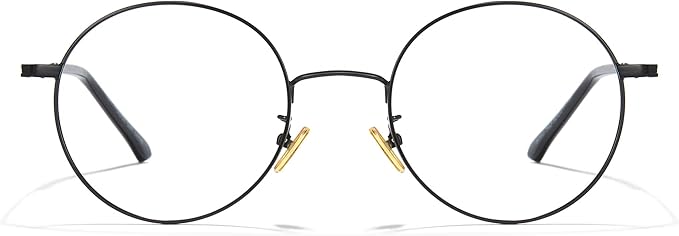 Cyxus Blue Light Glasses for Men and Women, Round Metal Frame Computer Eyeglasses for Office, Gaming, Reading 8090