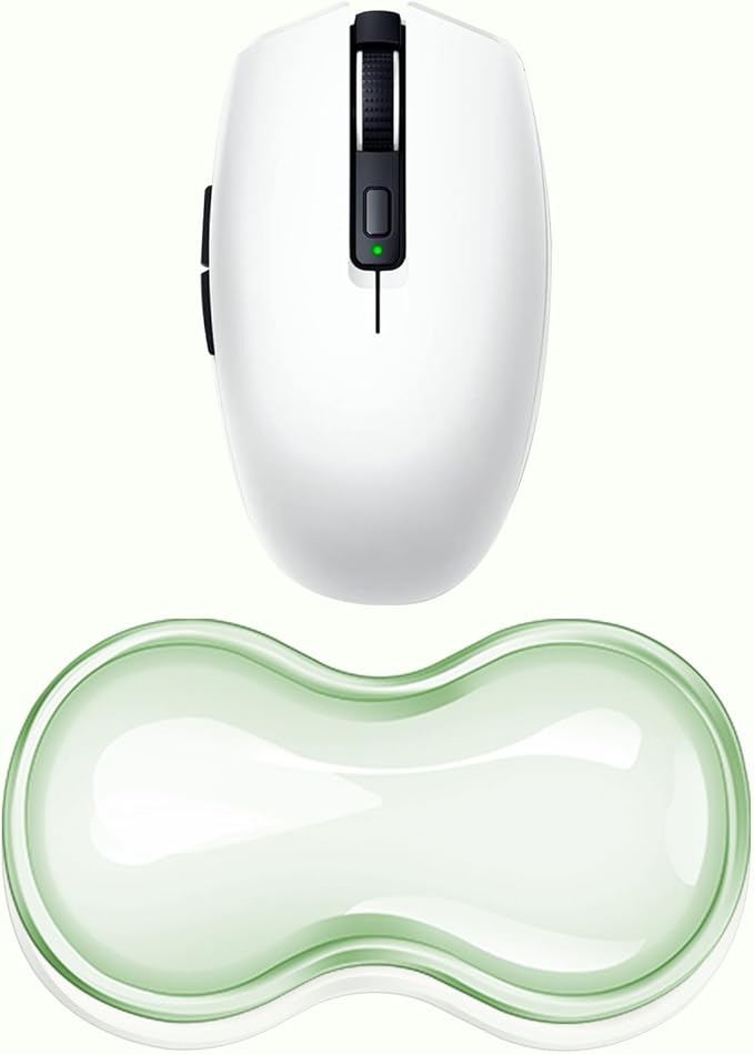 Gel Mouse Wrist Rest, Clear Silicone Ergonomic Support for Gaming Pain Relief, Cute Wrist Rest for Office, Computer, Laptop (Green)