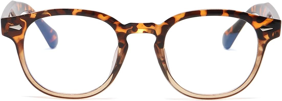 NIDOVIX Retro Round Blue Light Blocking Glasses for Men Women, Vintage Frame Non-prescription Computer Reading Eyeglasses