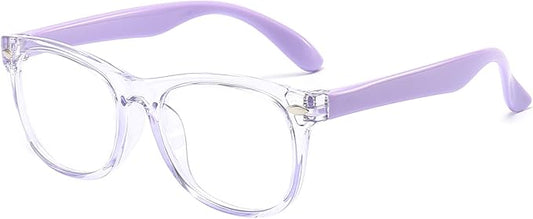 1 Pack kids Blue Light Blocking Glasses For Girls And Boys Computer Blue Light Blocking Glasses For Age 3-11 (Light purple)