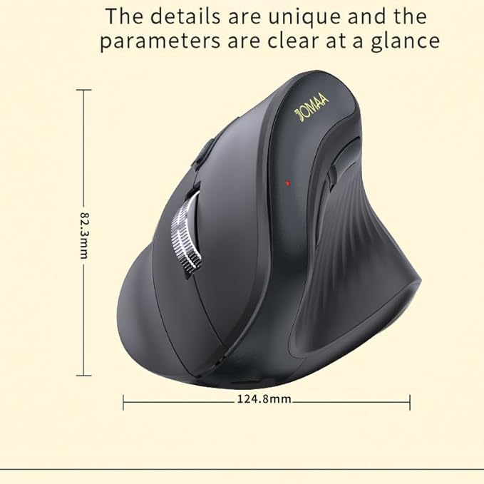 JOMAA Wireless Vertical Mouse, Multi-Device Bluetooth 5.2 & 2.4G Ergonomic Mouse with RGB Lighting, 4000 CPI, 500mAh Rechargeable, for Laptop, PC, Computer, Mac, Windows,Android, Desktop
