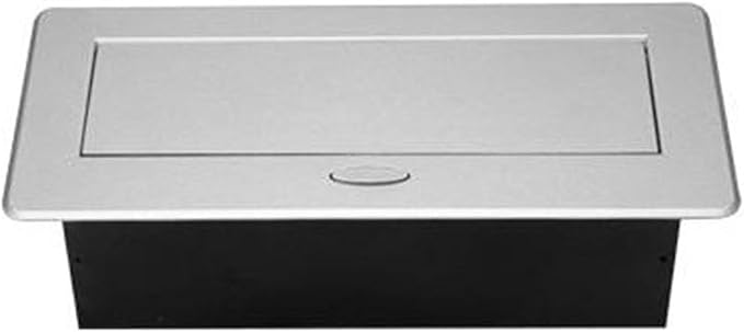 Multi-Function Desktop Information Box Embedded B Port Socket Computer Network Hole Pop-Up Universal Three Hole Desktop Socket,Silver