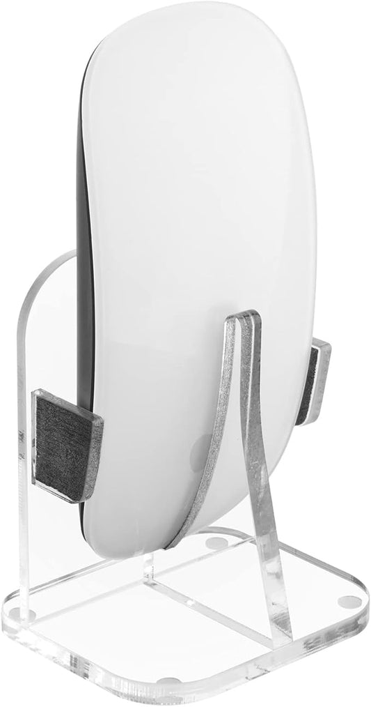Acrylic Vertical Mount Stand Base for Charging Apple Magic Mouse 1 & 2 - Magic Mouse Storage Holder (Charger Cable not Included)