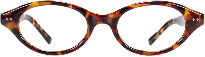 TIJN Lyssa Blue Light Glasses for Women Men,Retro 90s Oval Cat Eye Frame Eyeglasses,Lightweight TR90 Computer Gaming Eyewear