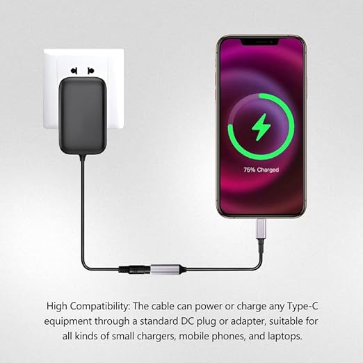 7.4mm Laptop Charging Adapter Female DC 7.4 x 5.0mm to Male Type C for HP 65W USB-C Laptop Charger