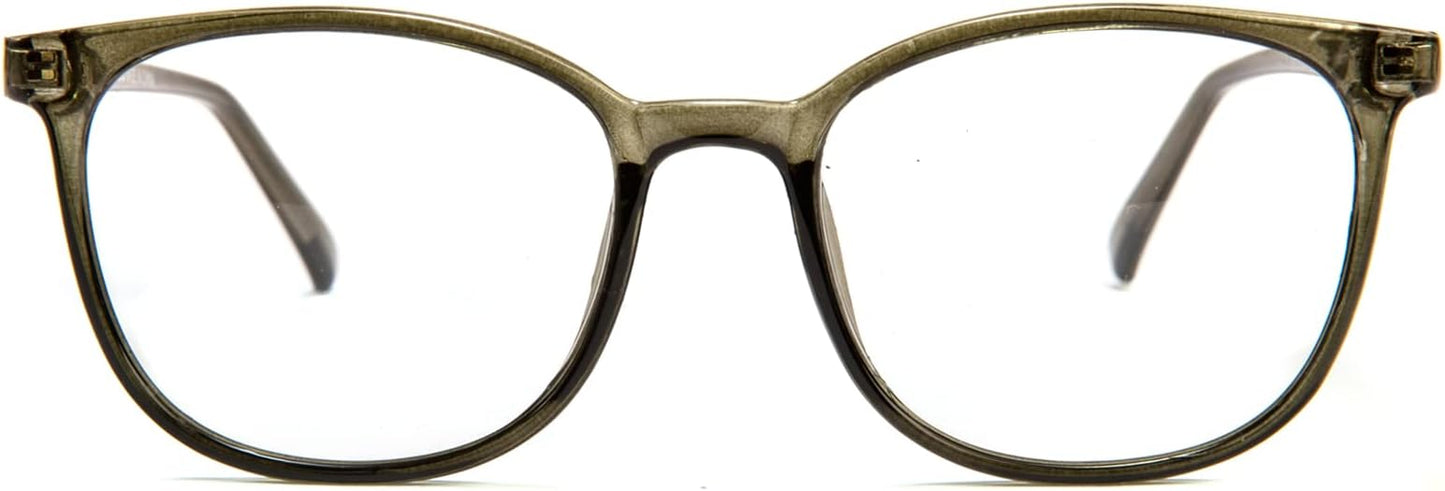 FONHCOO Blue Light Blocking Glasses Fashion Round TR90 Frame Transparent Eyewear Anti UV Computer Glasses for Women Men