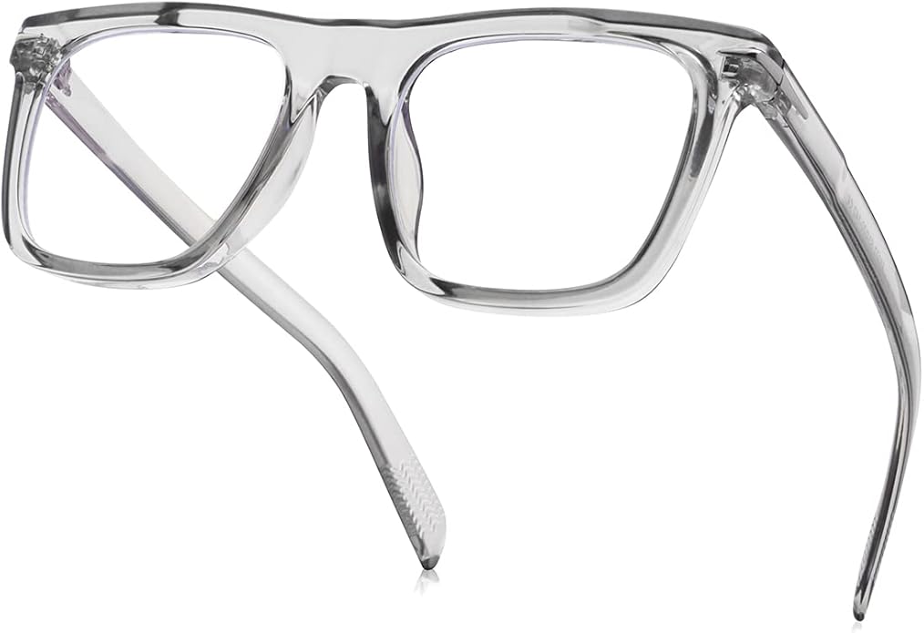 Gleyemor Blue Light Glasses for Men Women Trendy Square Frame Blue Light Blocking Lens Computer Glasses