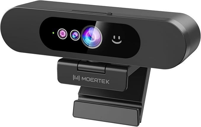 Window Hello Webcam, 1080P 30fps Camera with Noise-reducing Mic, Plug & Play, 90° Wide Angle, Built-in Privacy Cover, 360° Rotation & 90° Tilt, Perfect for Zoom, Google Meet, Microsoft Teams